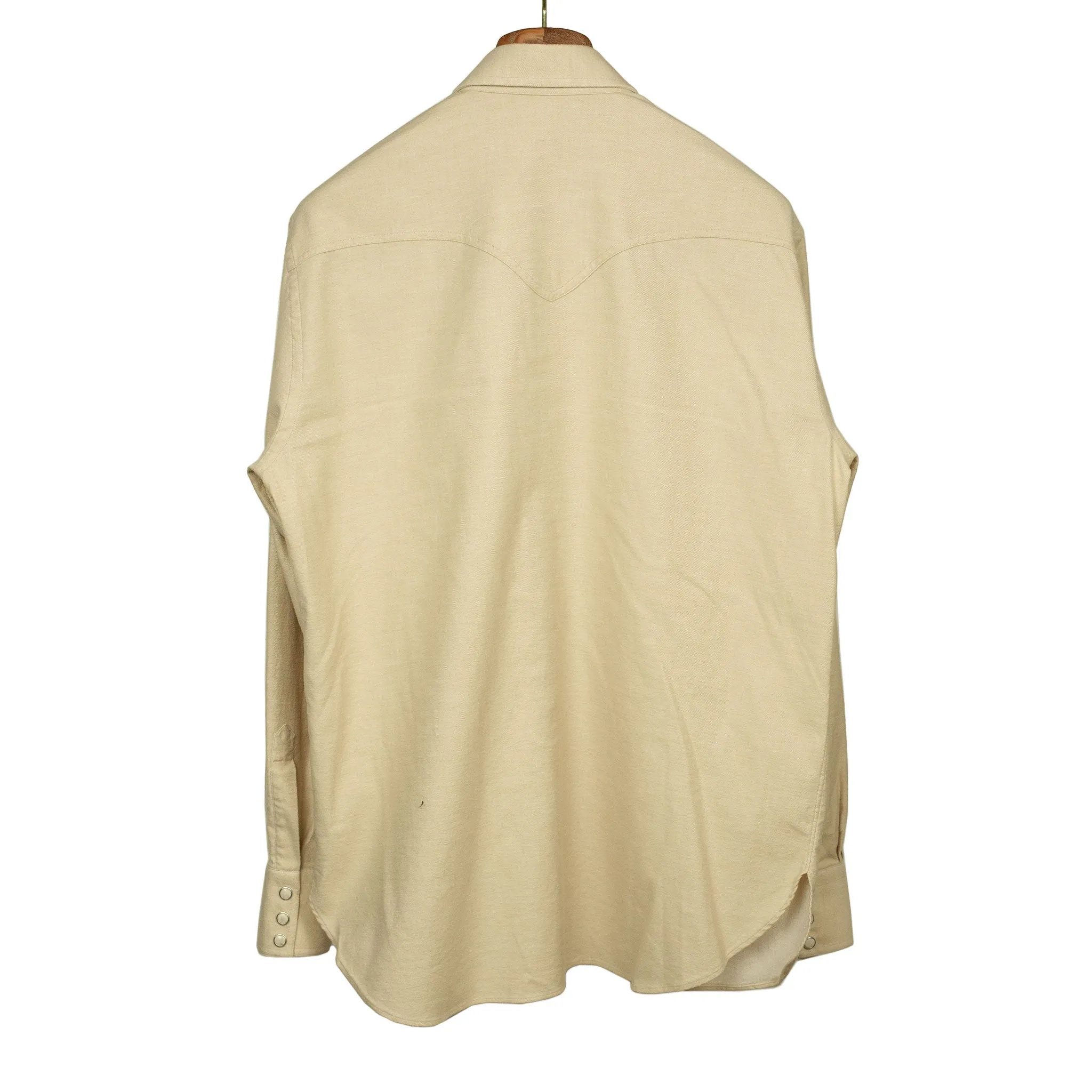 Aariosto western shirt is marzipan cotton twill flannel