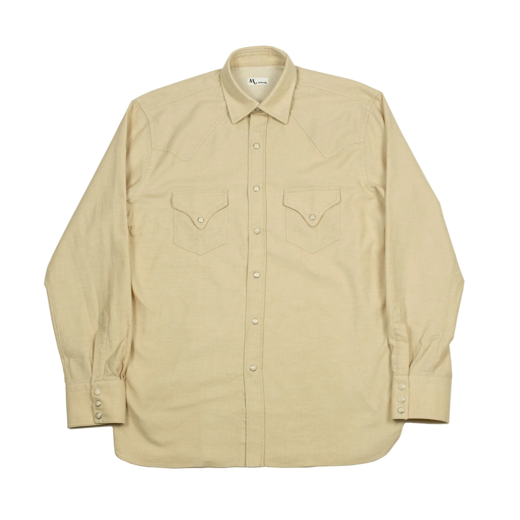 Aariosto western shirt is marzipan cotton twill flannel