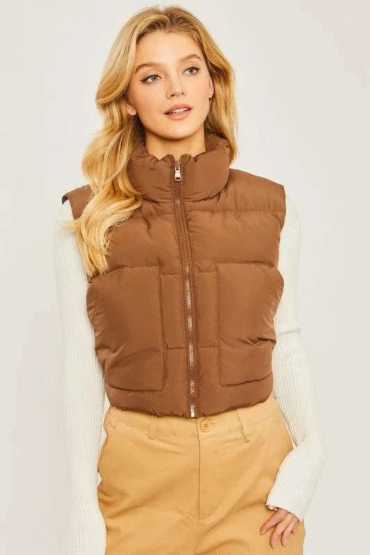 LOVE TREE Puffer Vest With Pockets