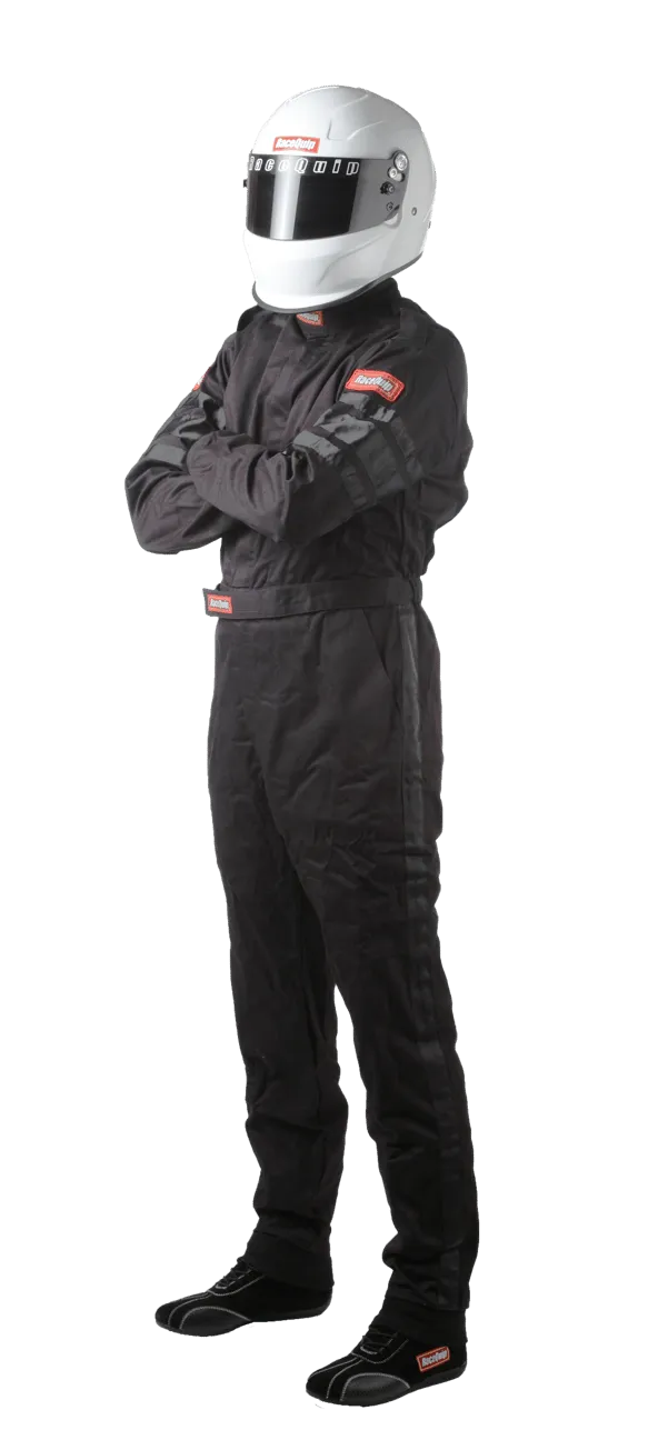 RaceQuip One Piece Single Layer Fire Suit - Black - 3XL - 110008